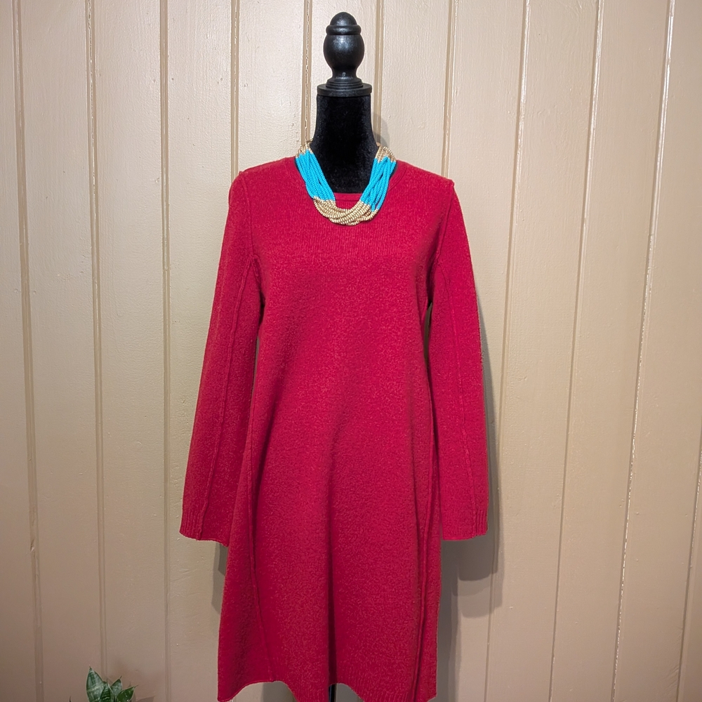 J. Jill Crimson Knit Long-Sleeve Dress